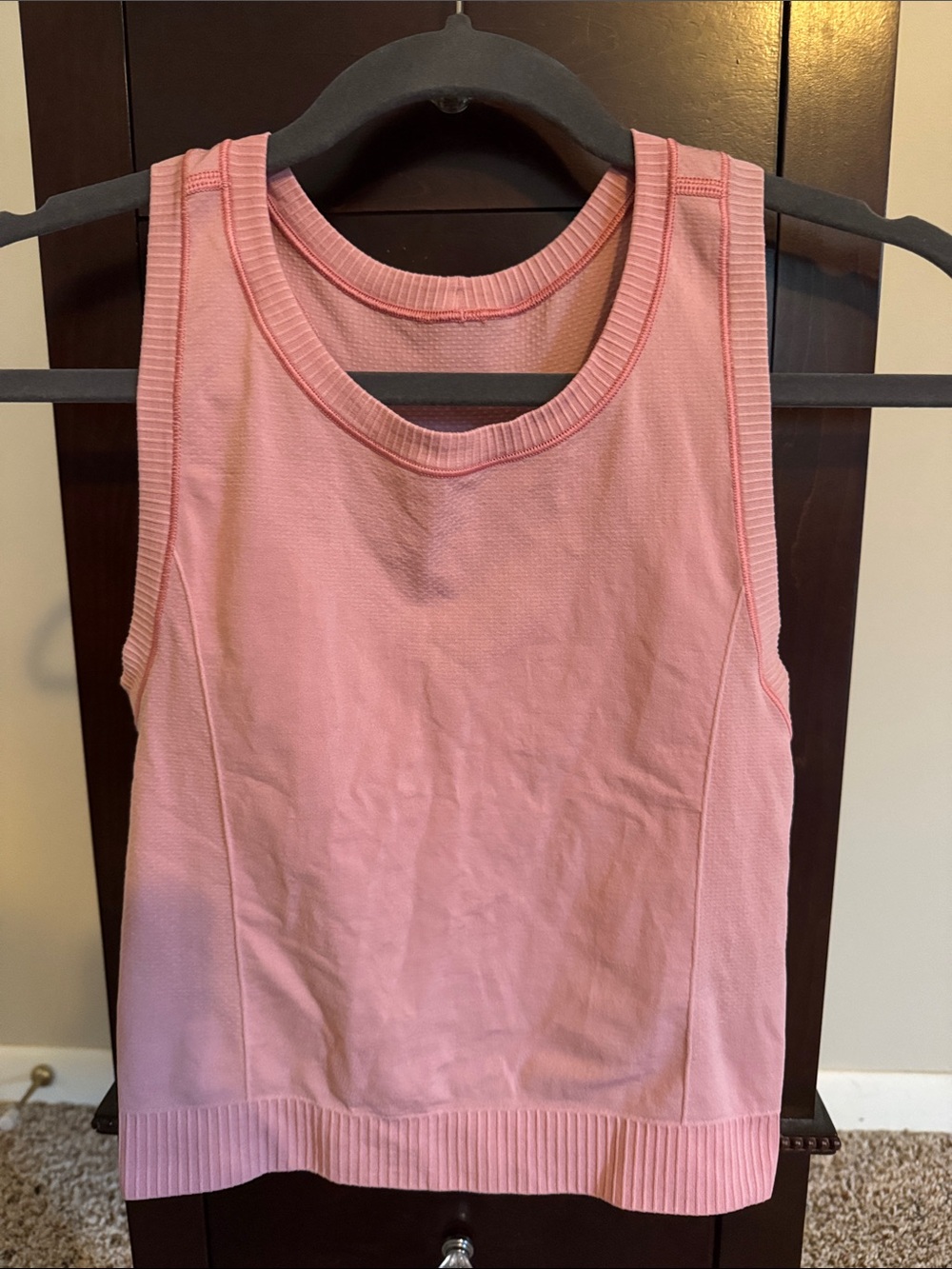 Old Navy Light Pink Ribbed Trim Tank Top